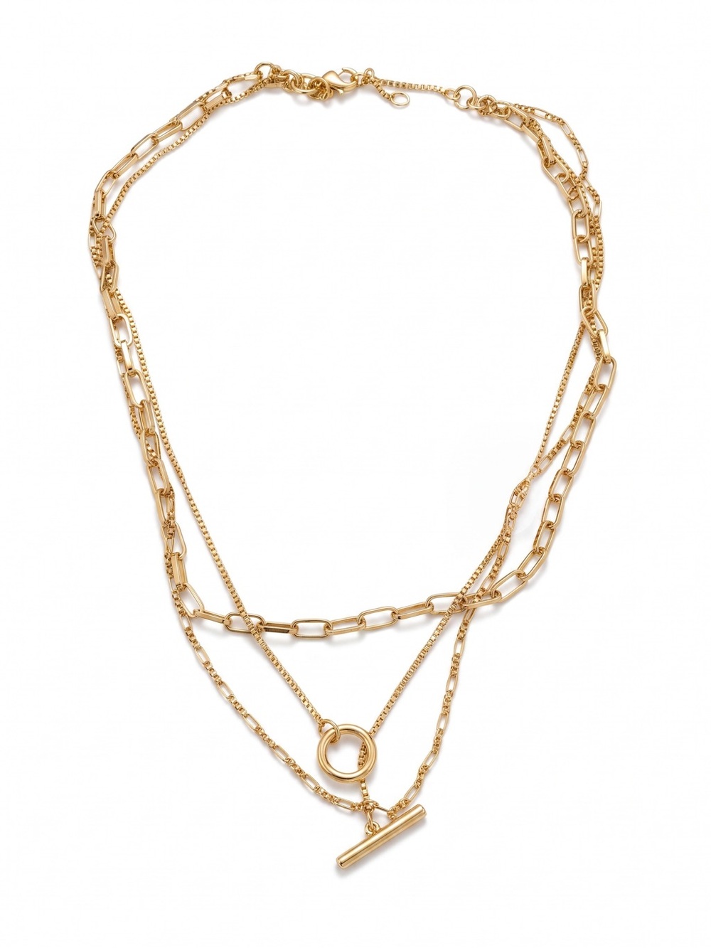 NEW J. Crew Gold Three Layered Necklace  CZ Sparkle